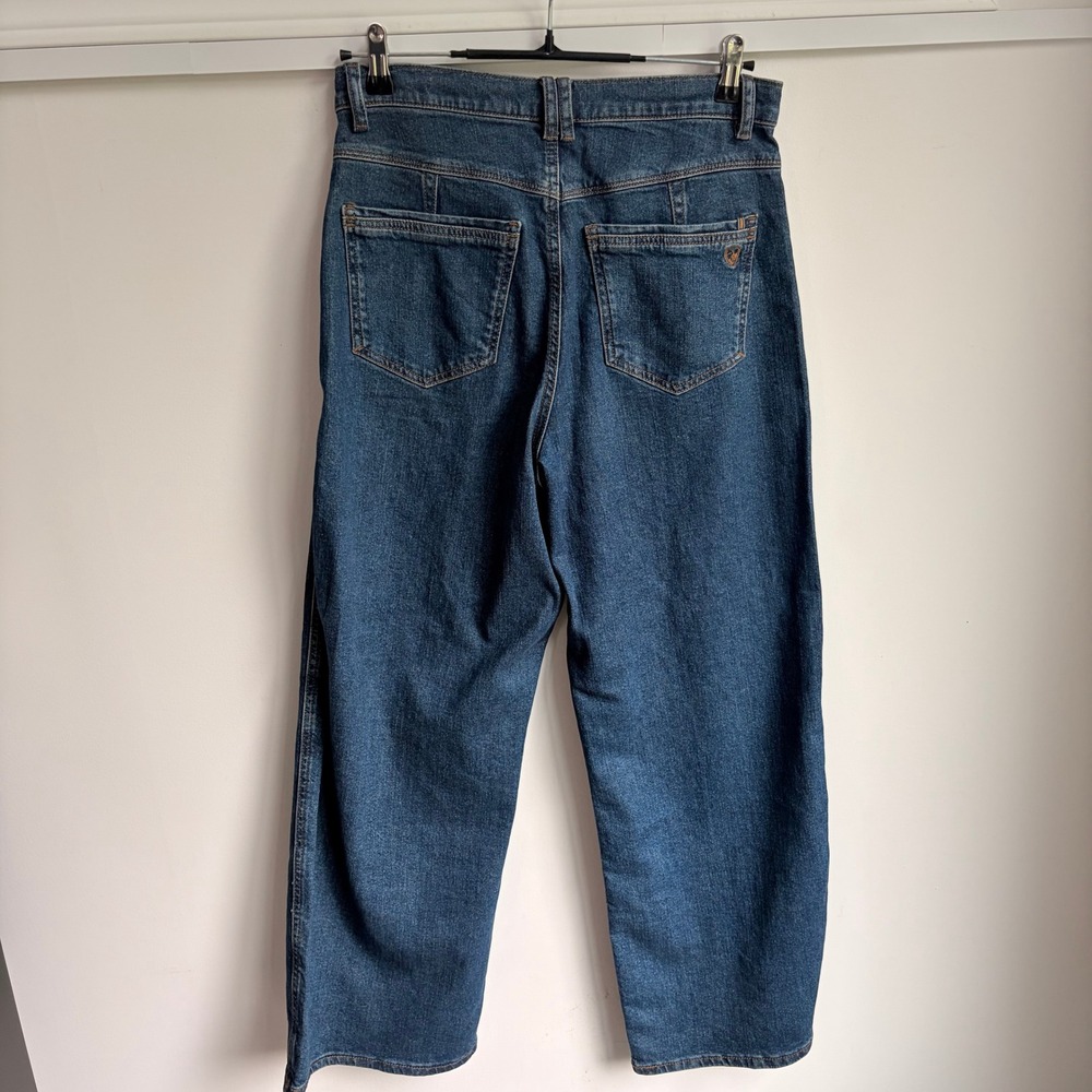 Kühl Kontour Wide Leg Denim Jeans 10 Short Gorpcore Blue Recycled Cotton Stretch - Picture 7 of 10